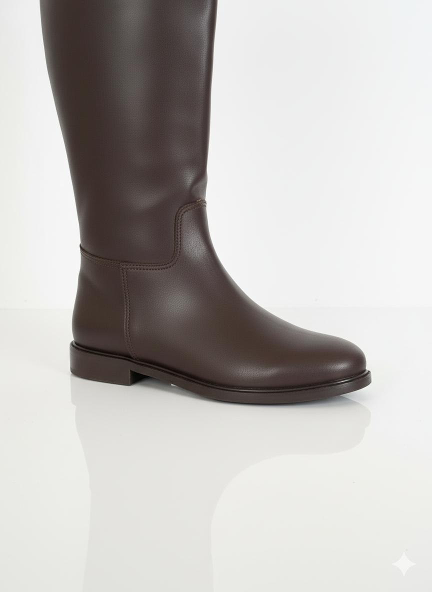 Bottes Cavalières plates - Marron foncé