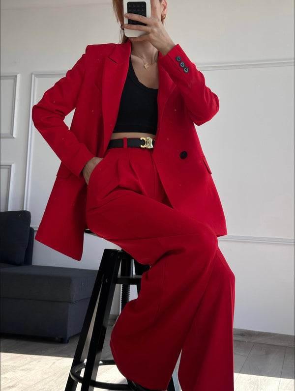 Ensemble tailleur rouge