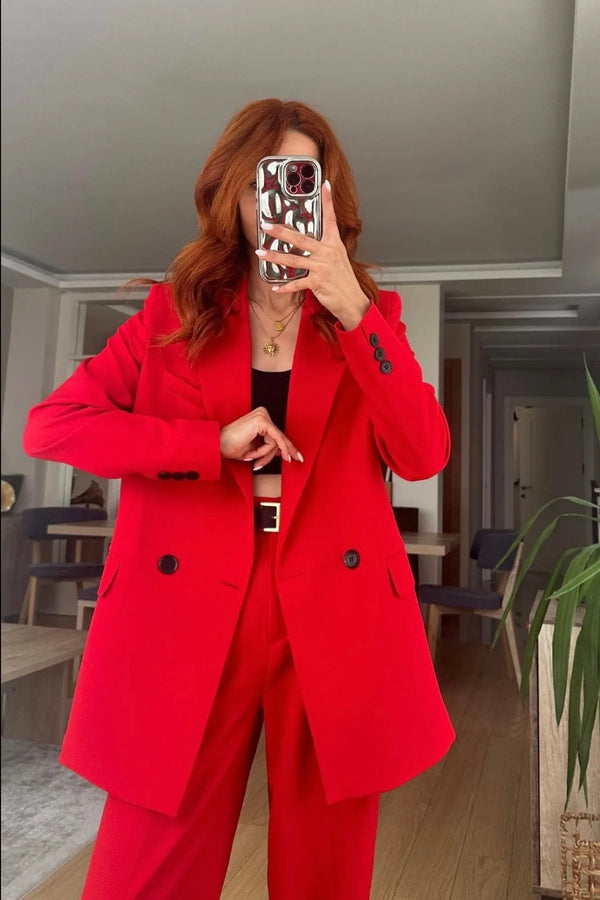 Ensemble tailleur rouge