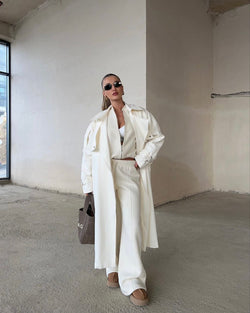 Trench-coat blanc cassé