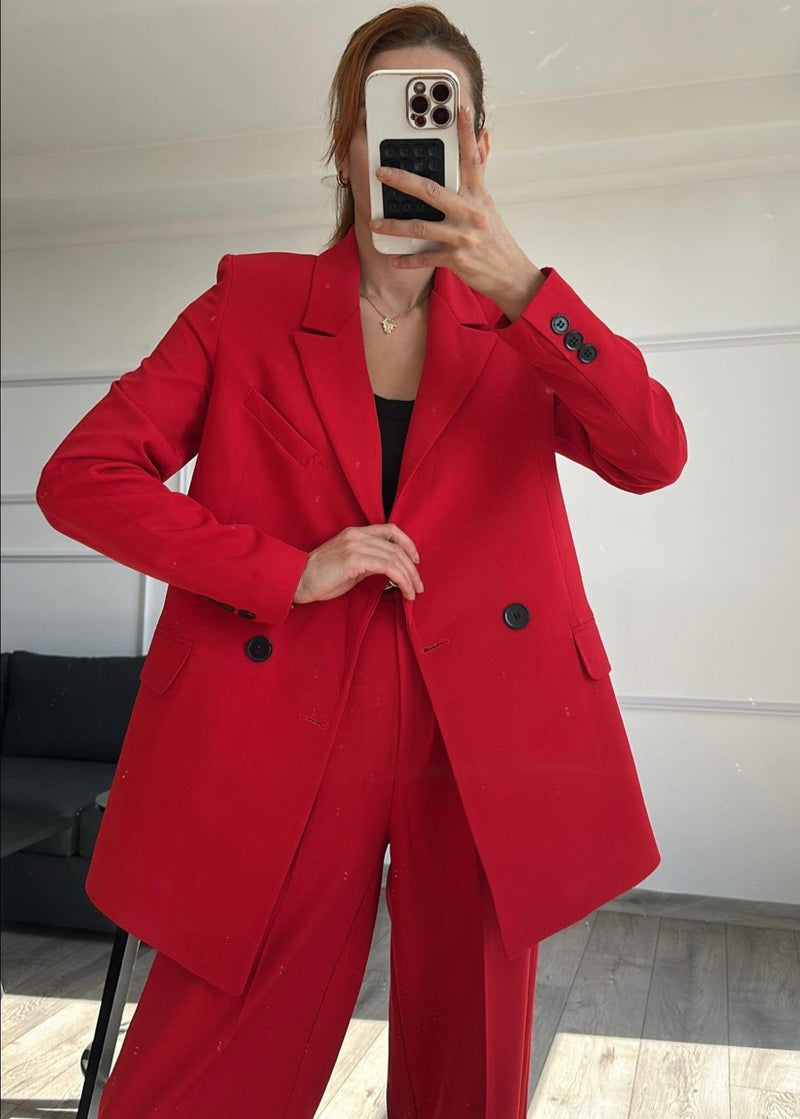 Ensemble tailleur rouge