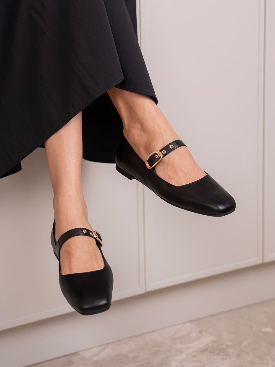 chaussures femme cuir noir