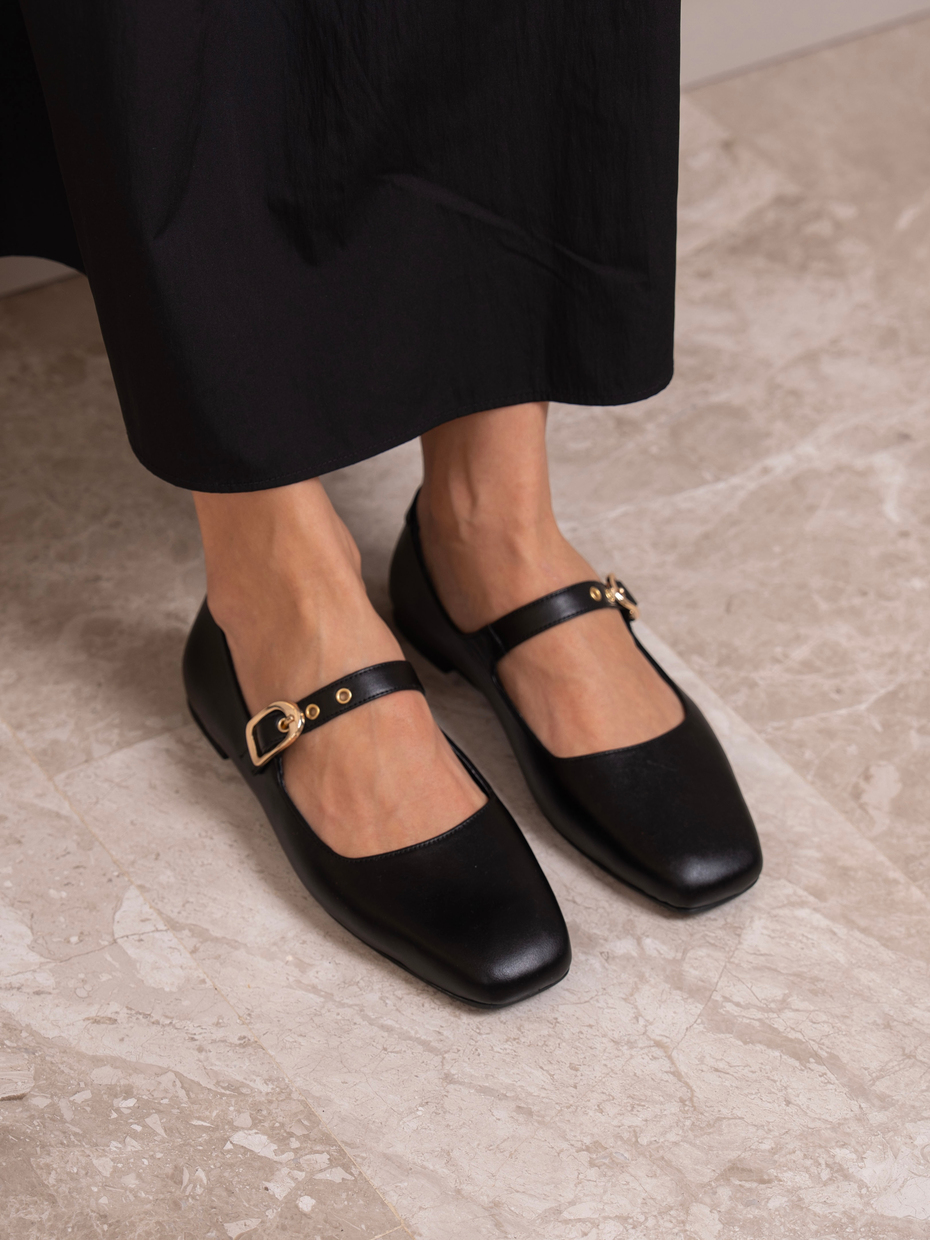 chaussures femme cuir noir