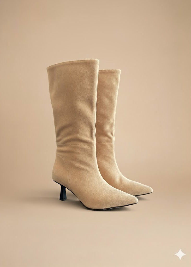 Bottes en Suédine – Talon Aiguille & Élégance MinimalisteV