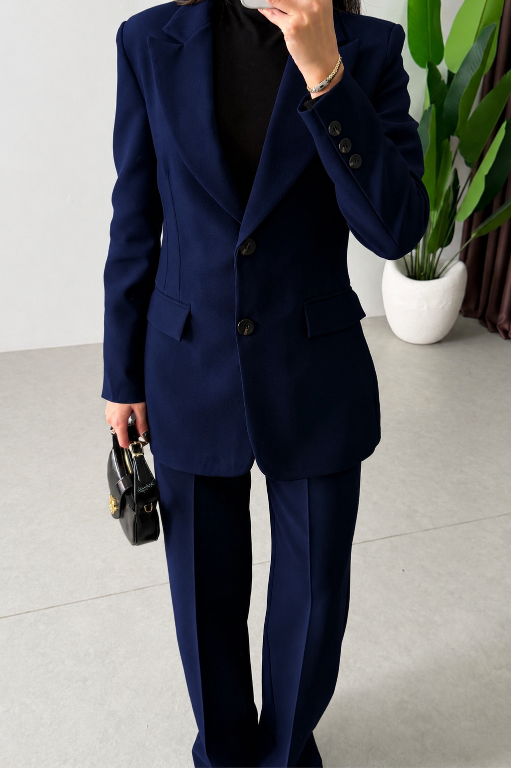 Ensemble tailleur épure - Bleu marine