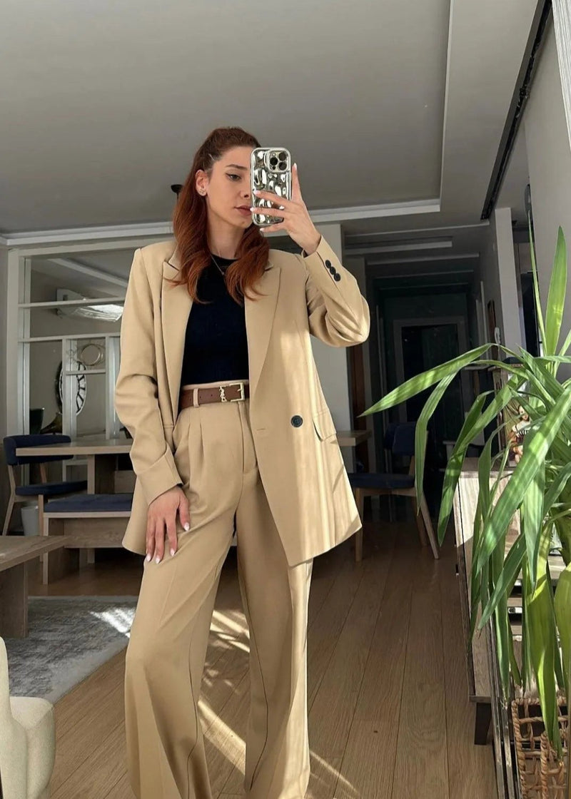 Ensemble tailleur vanille femmes