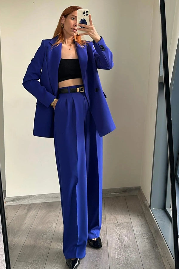 Ensemble tailleur bleu saphir