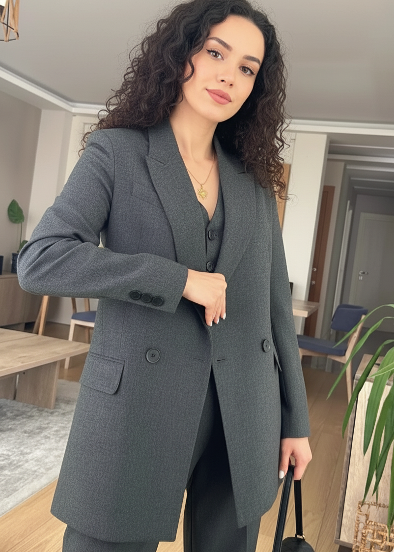 Ensemble tailleur 3 pièces - Gris ardoise