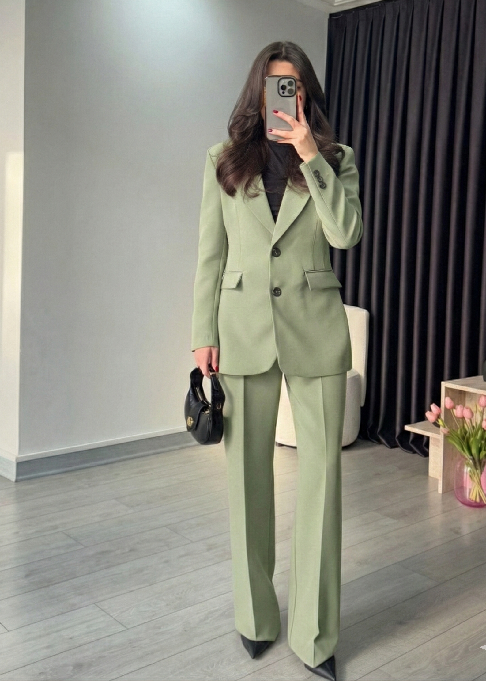 Ensemble tailleur épure - Kaki clair