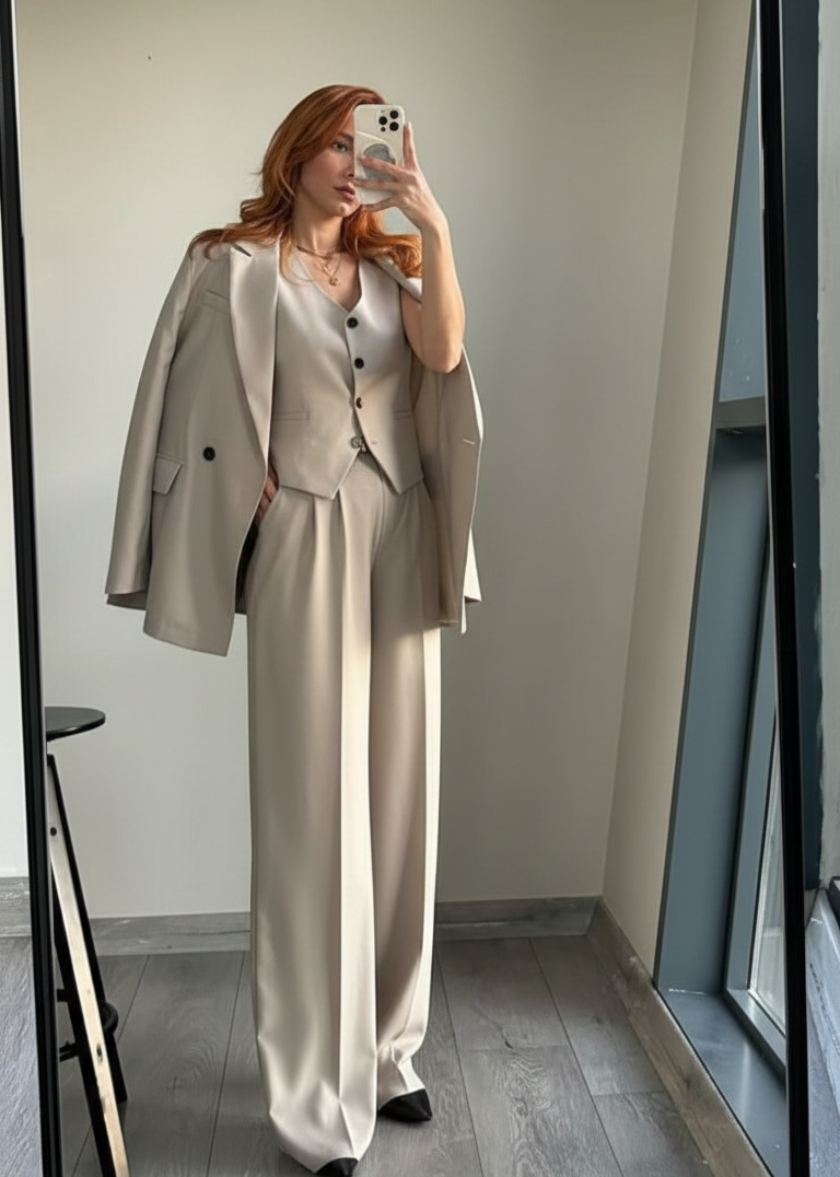 Ensemble tailleur 3 pièces - Nude