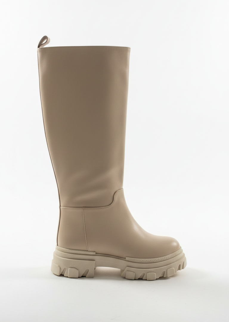 Bottes Hautes à semelle Épaisse - Beige