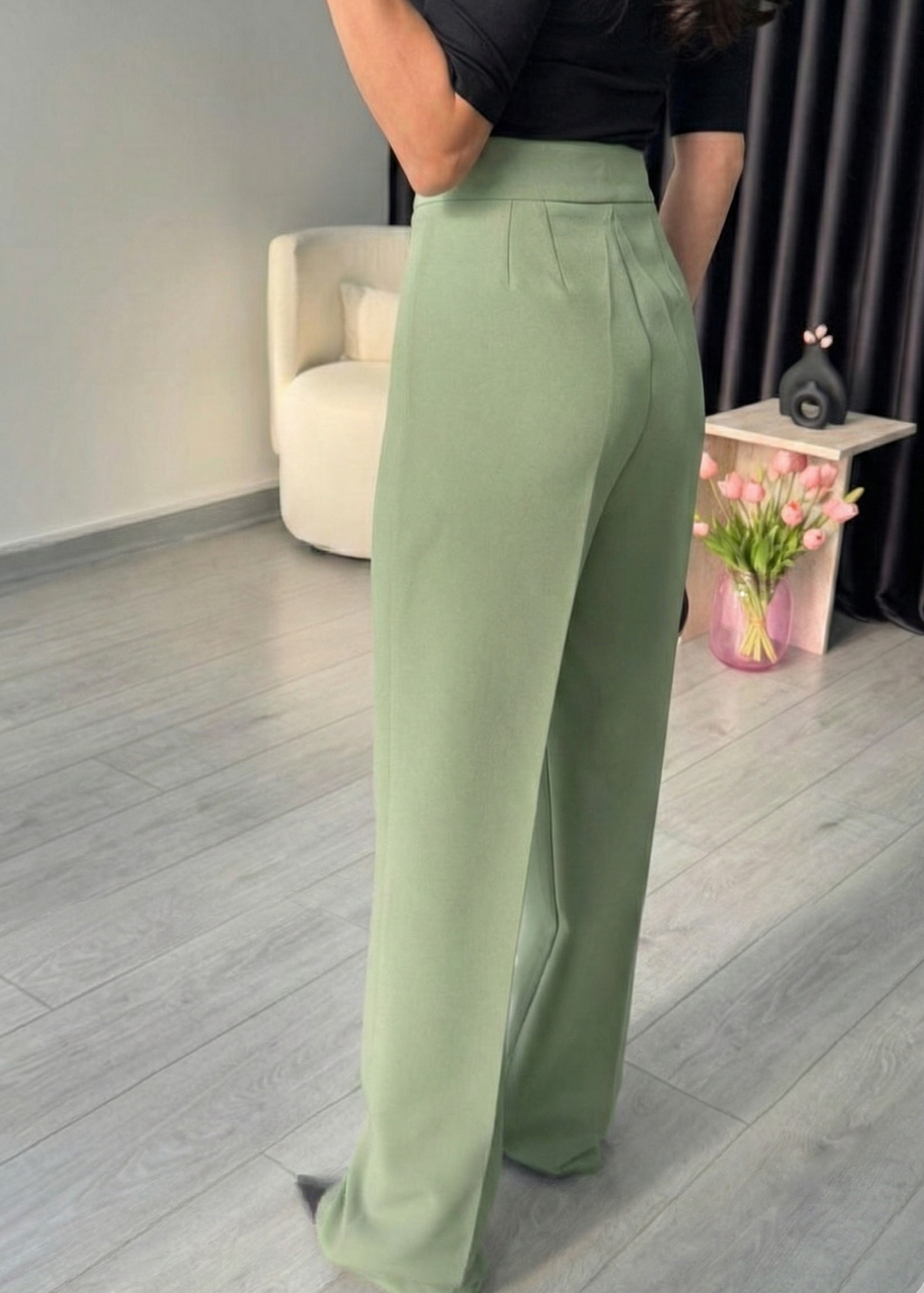 Ensemble tailleur épure - Kaki clair