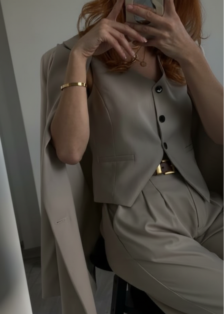 Ensemble tailleur 3 pièces - Nude