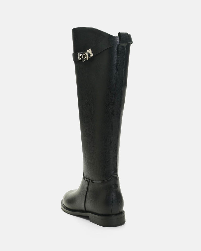 Bottes cavalières en cuir noir