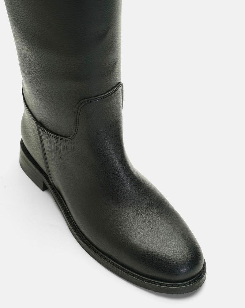 Bottes cavalières en cuir noir