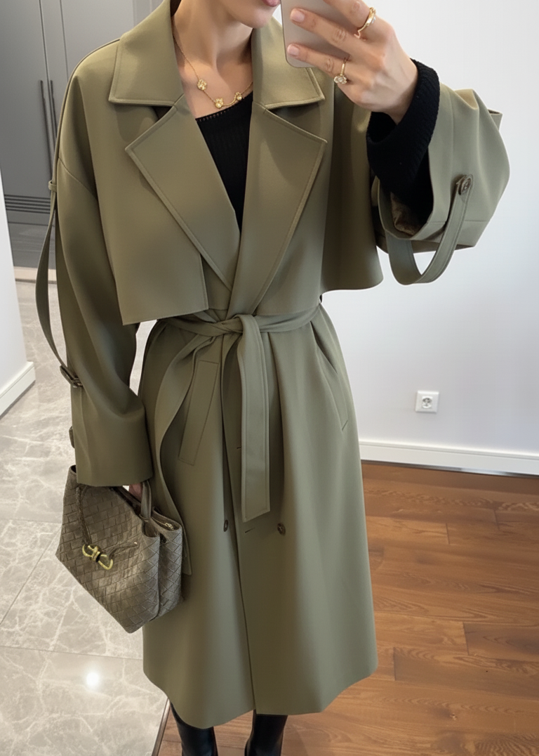 Trench Déstructuré Elégant - Khaki