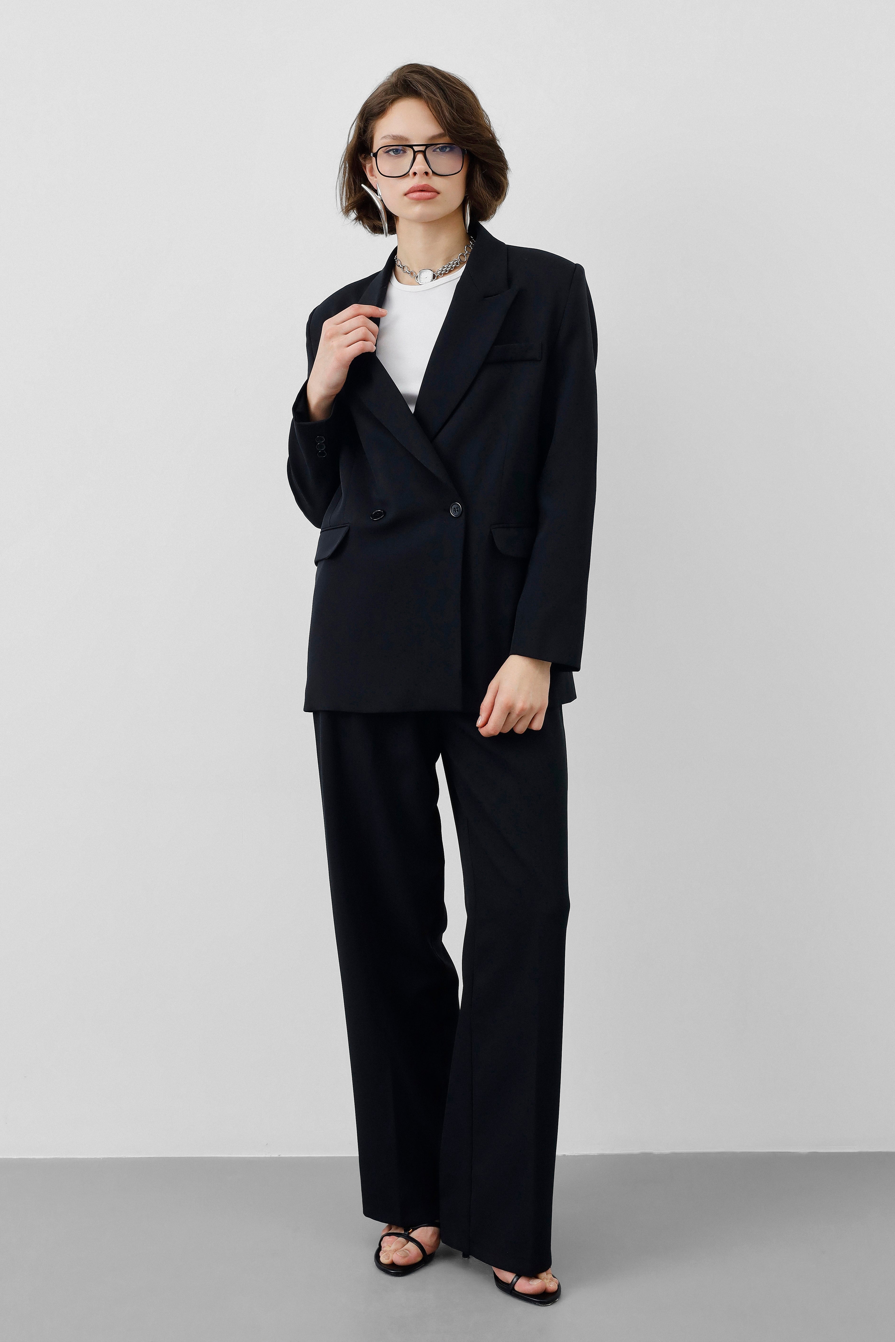 Ensemble Tailleur / Veste croisée - Noir