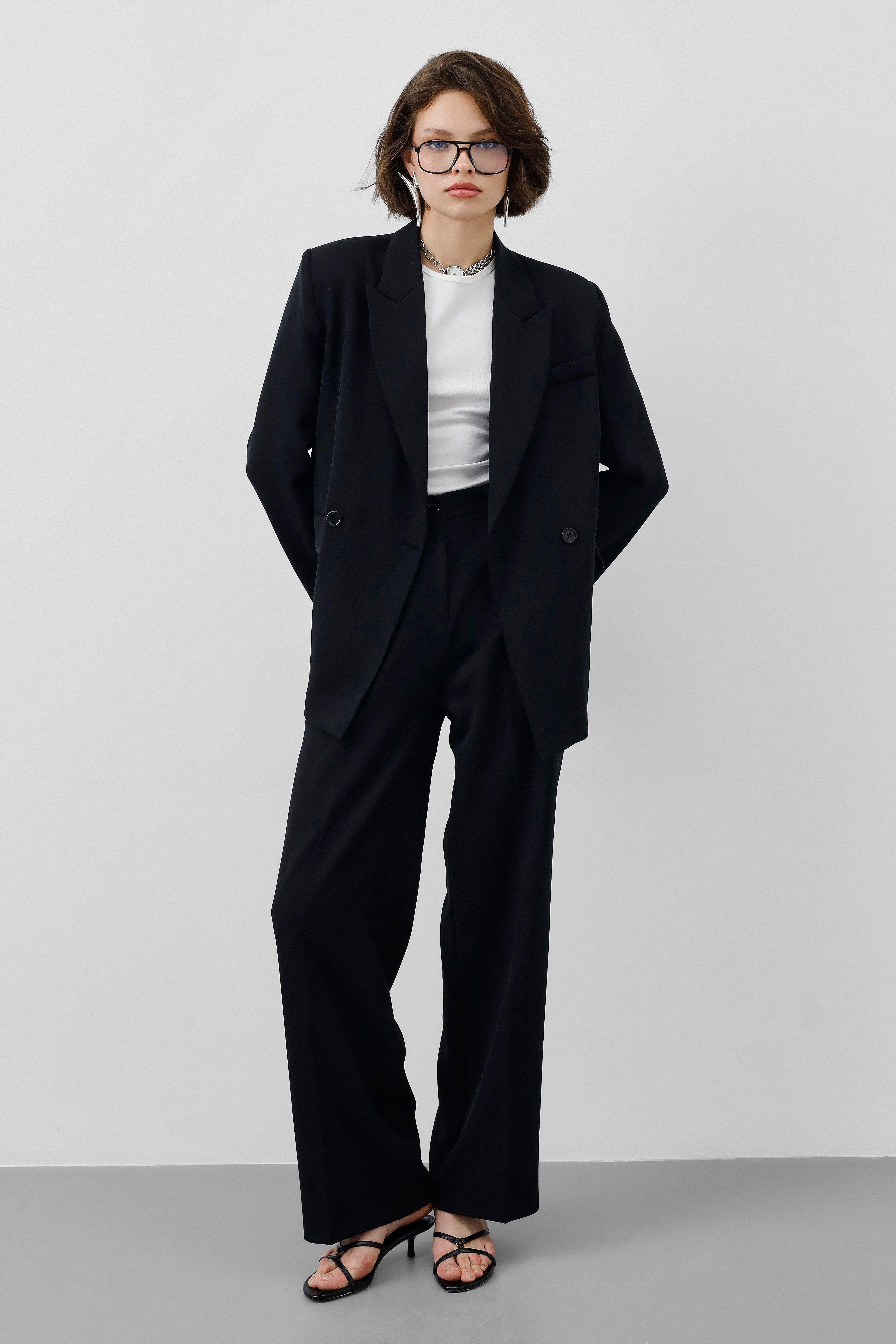 Ensemble Tailleur / Veste croisée - Noir