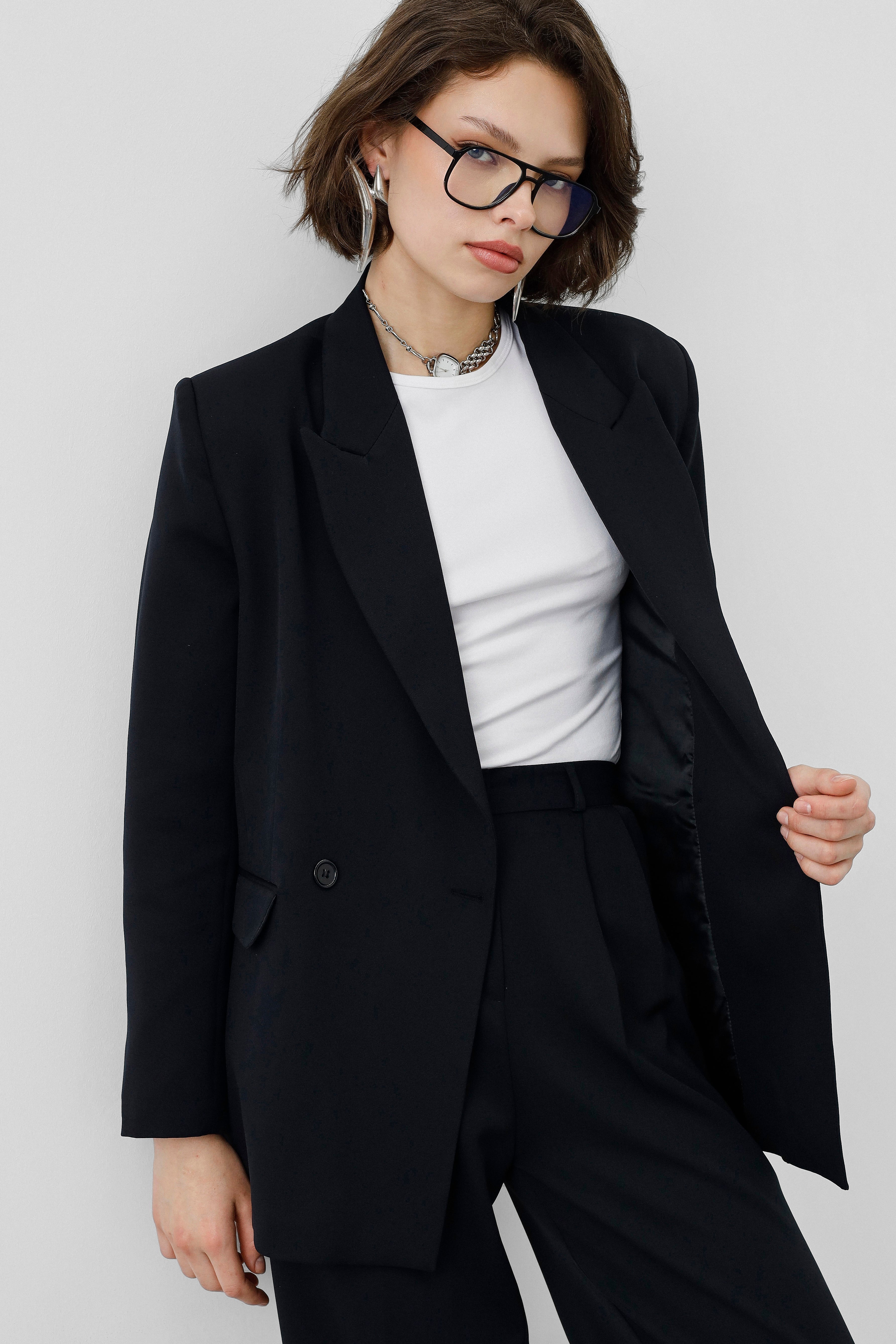 Ensemble Tailleur / Veste croisée - Noir