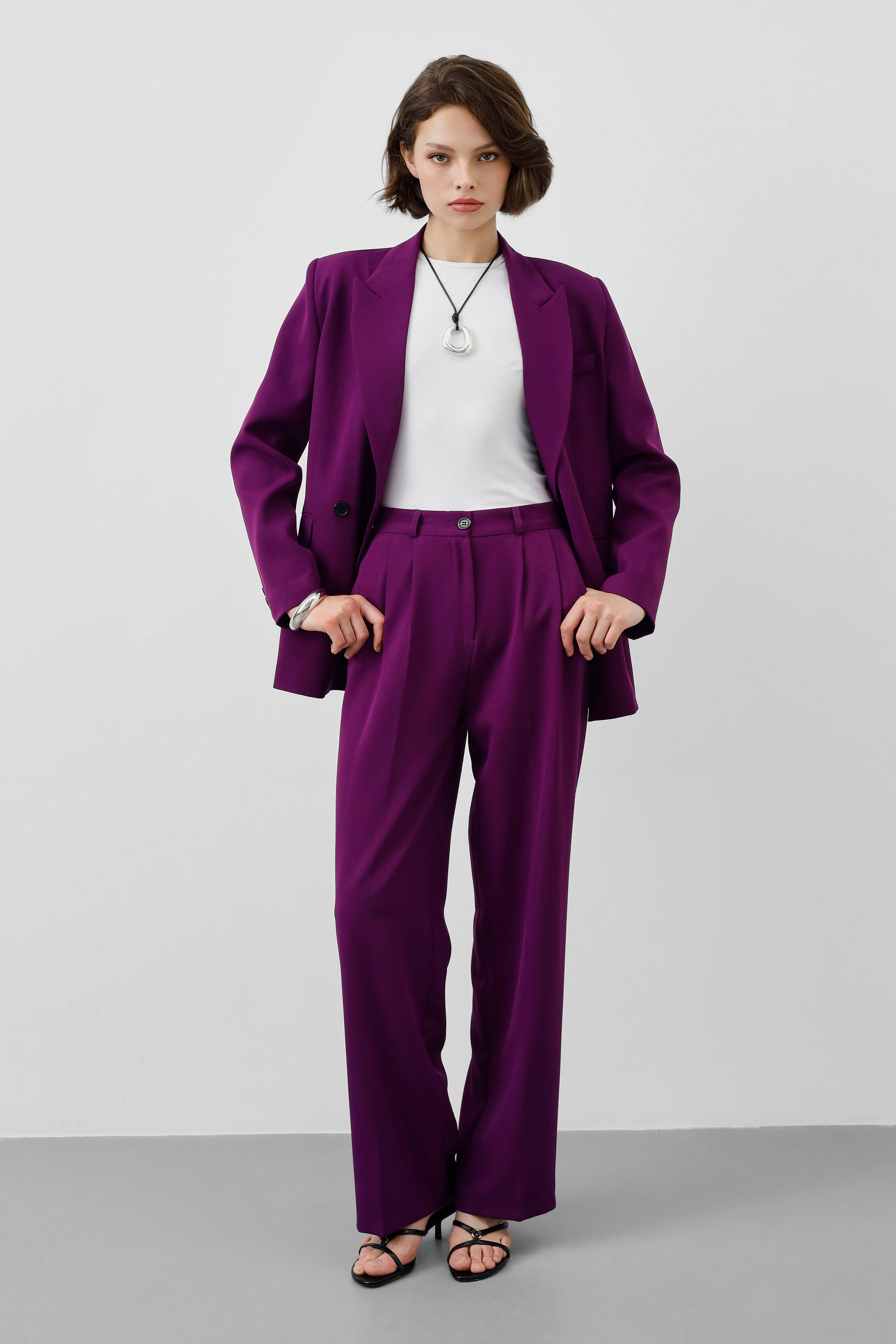 Ensemble tailleur 2 pièces - Prune