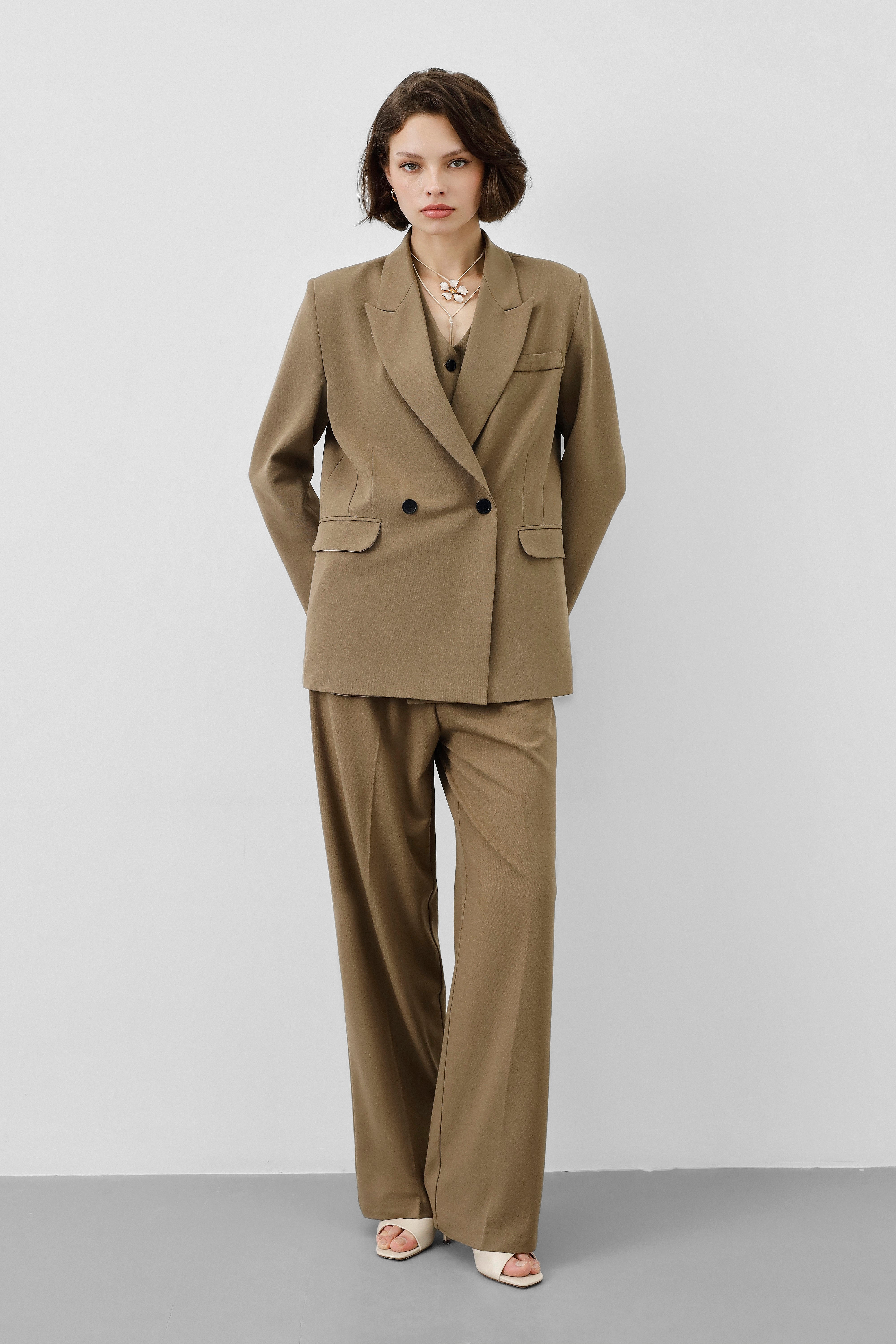 Ensemble tailleur 3 pièces - Taupe foncé