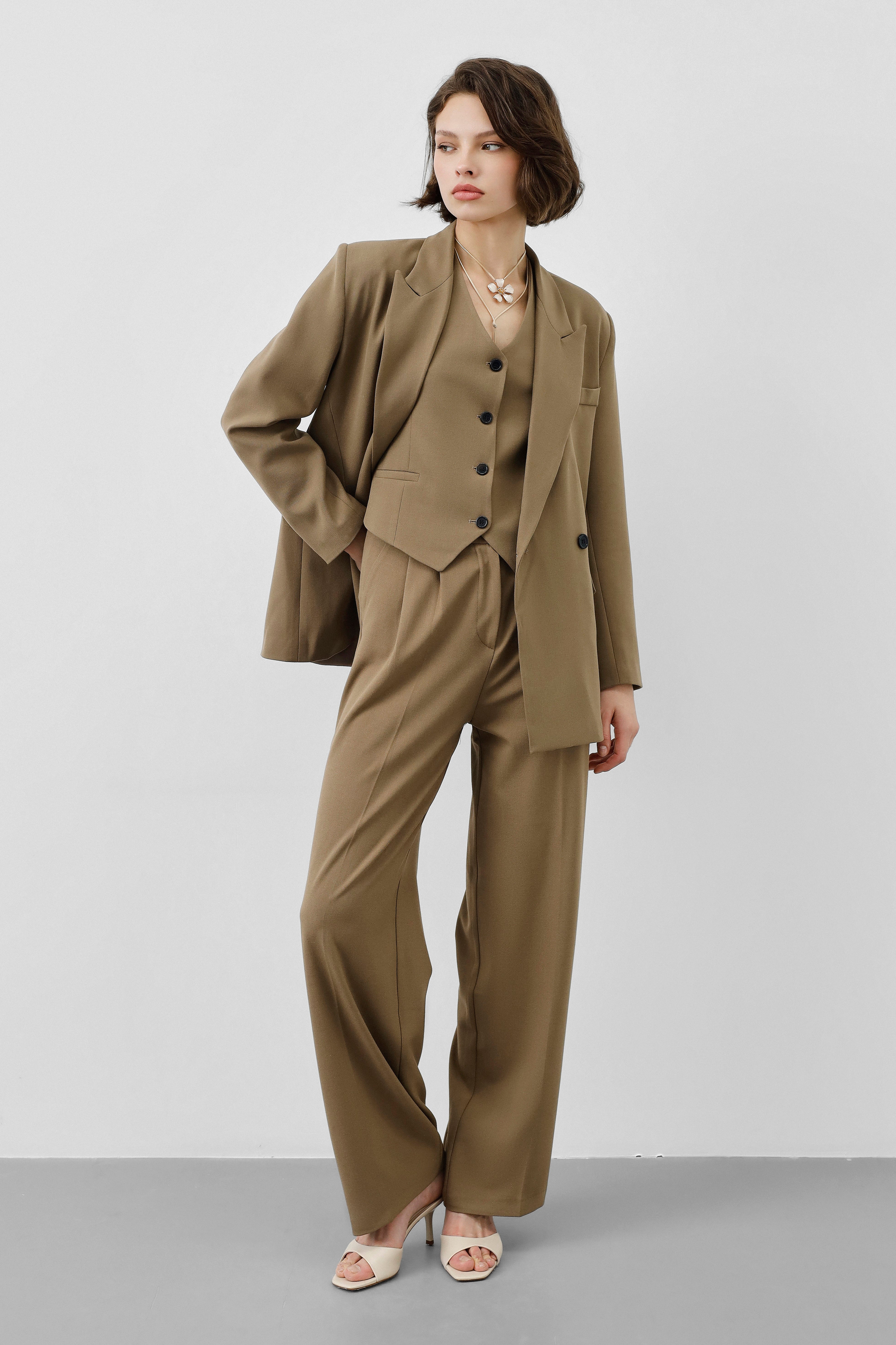 Ensemble tailleur 3 pièces - Taupe foncé
