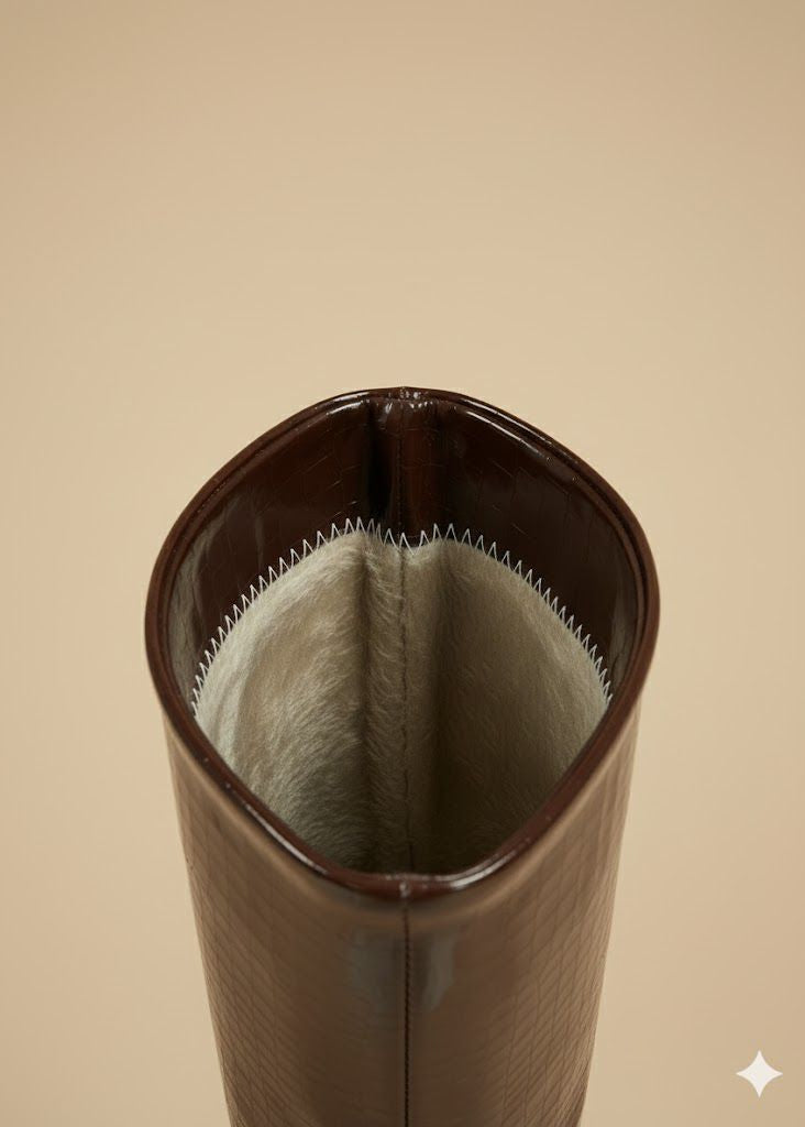 Bottes Hautes Marron Croco