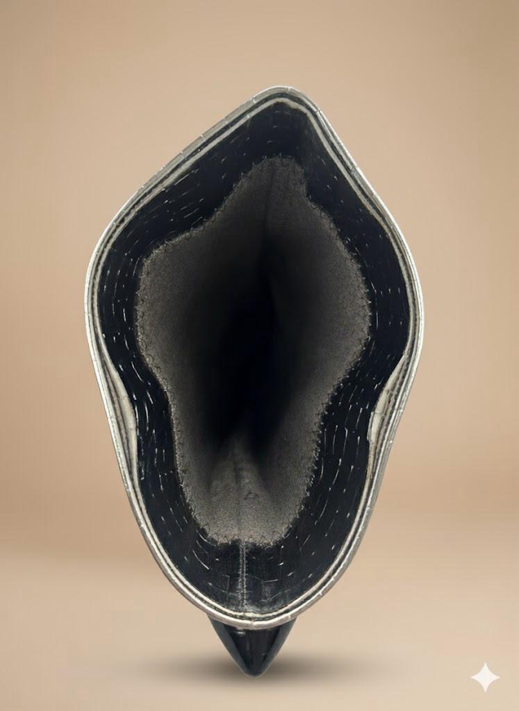 Bottes Hautes Noires Croco