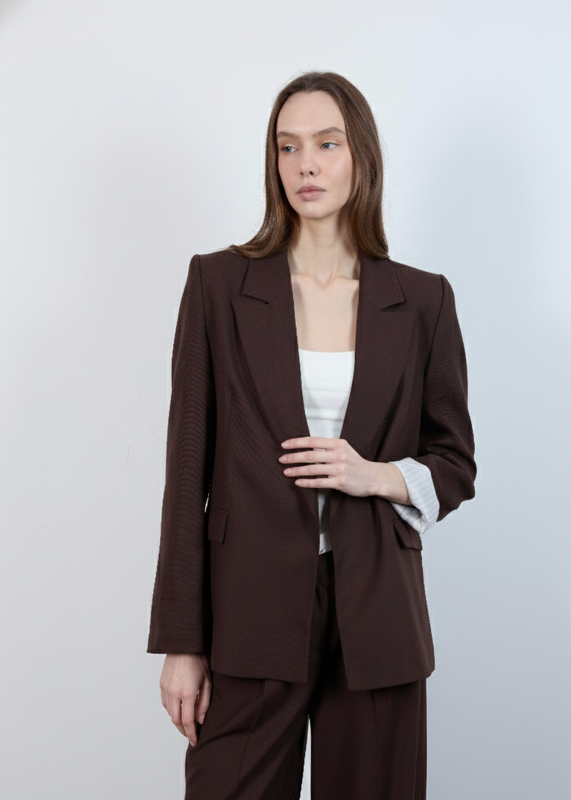 Veste Blazer doublée - Marron chocolat