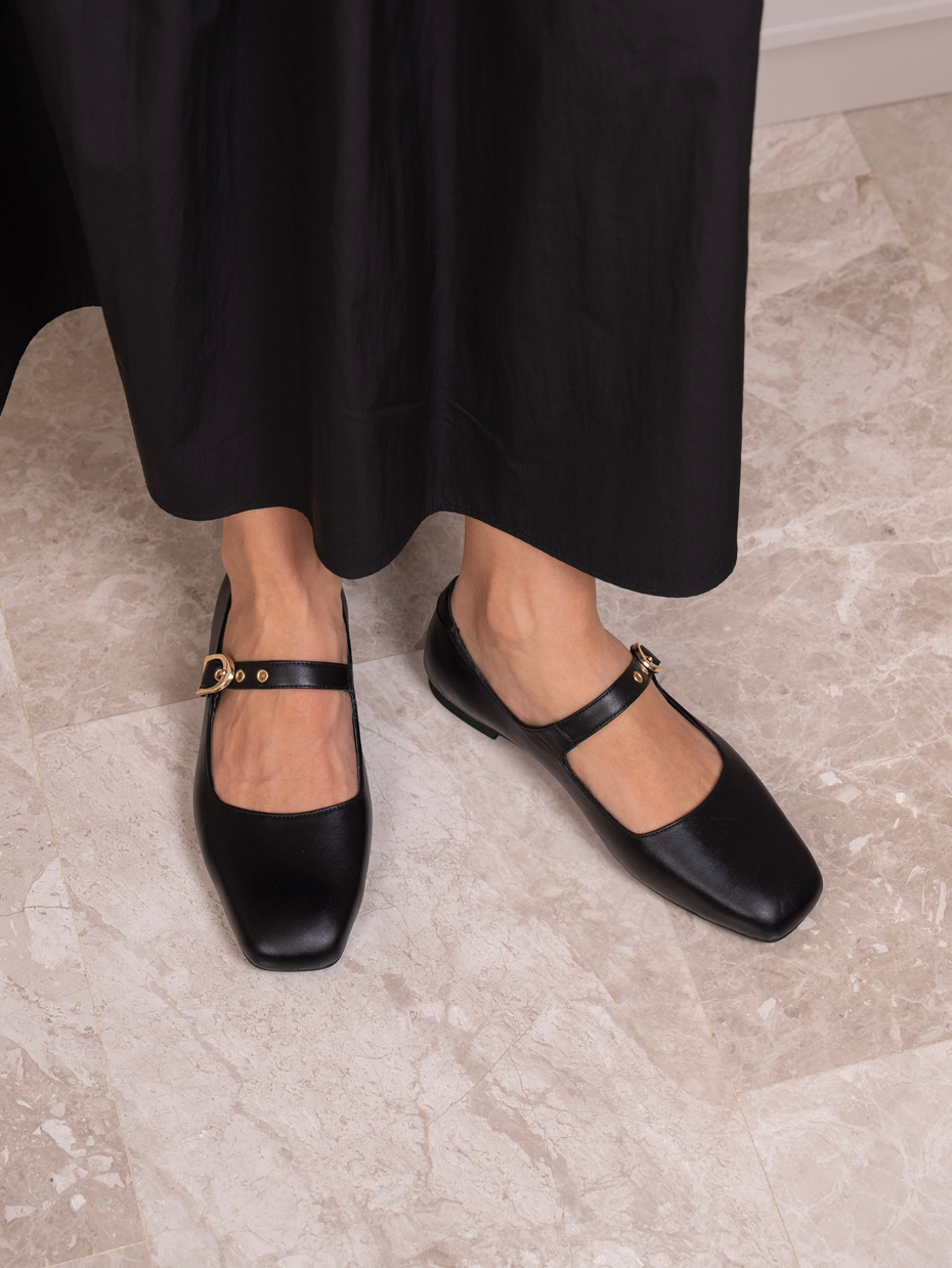chaussures femme cuir noir
