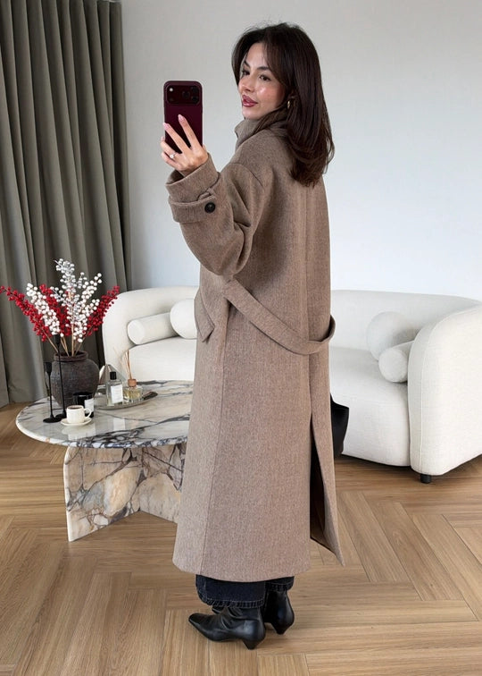 Manteau Long Oslo — Camel Chiné
