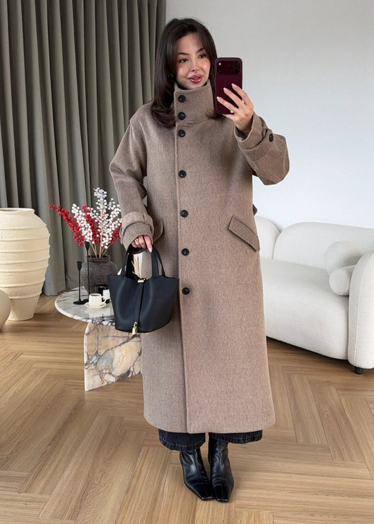 Manteau Long Oslo — Camel Chiné