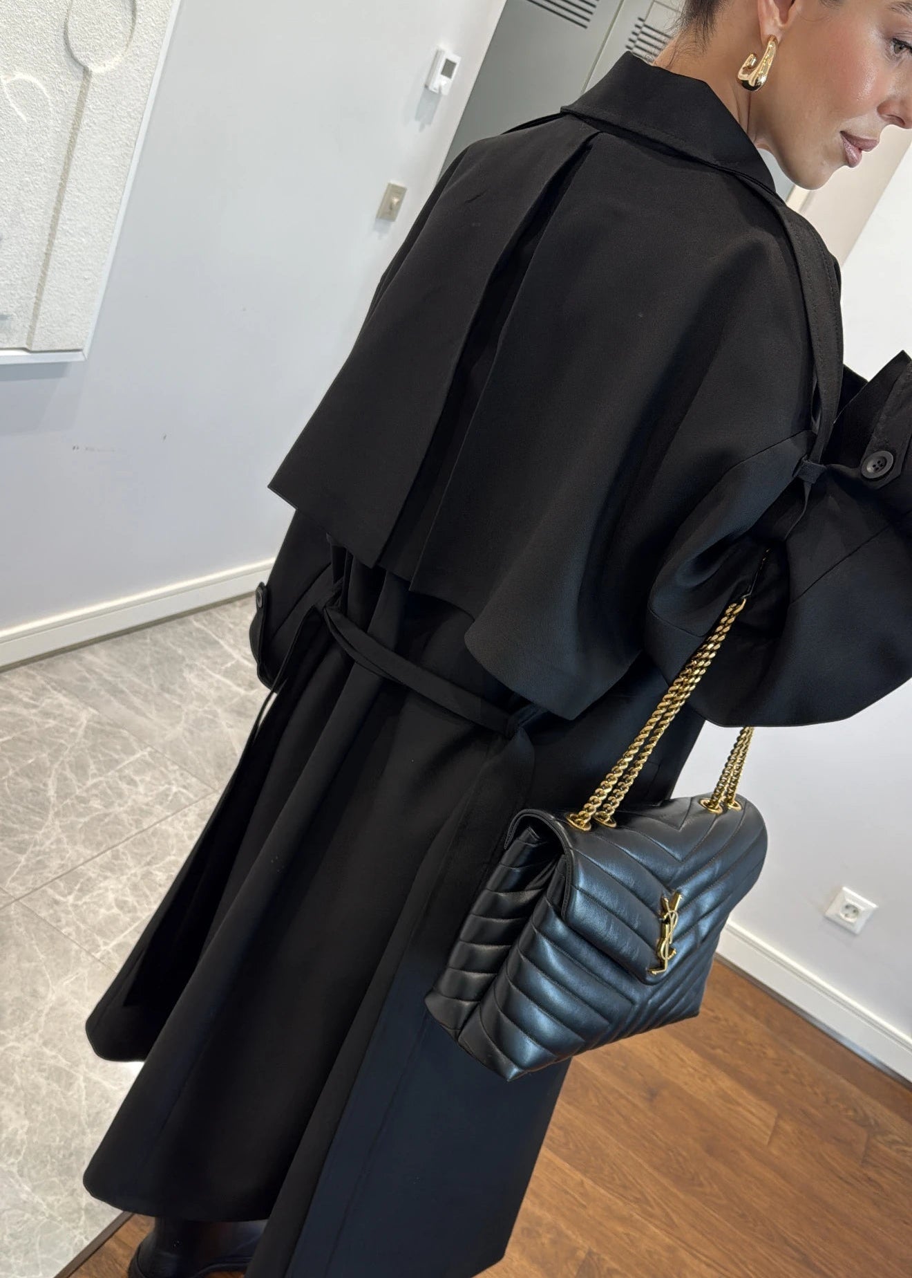 Trench Déstructuré Elégant - Noir