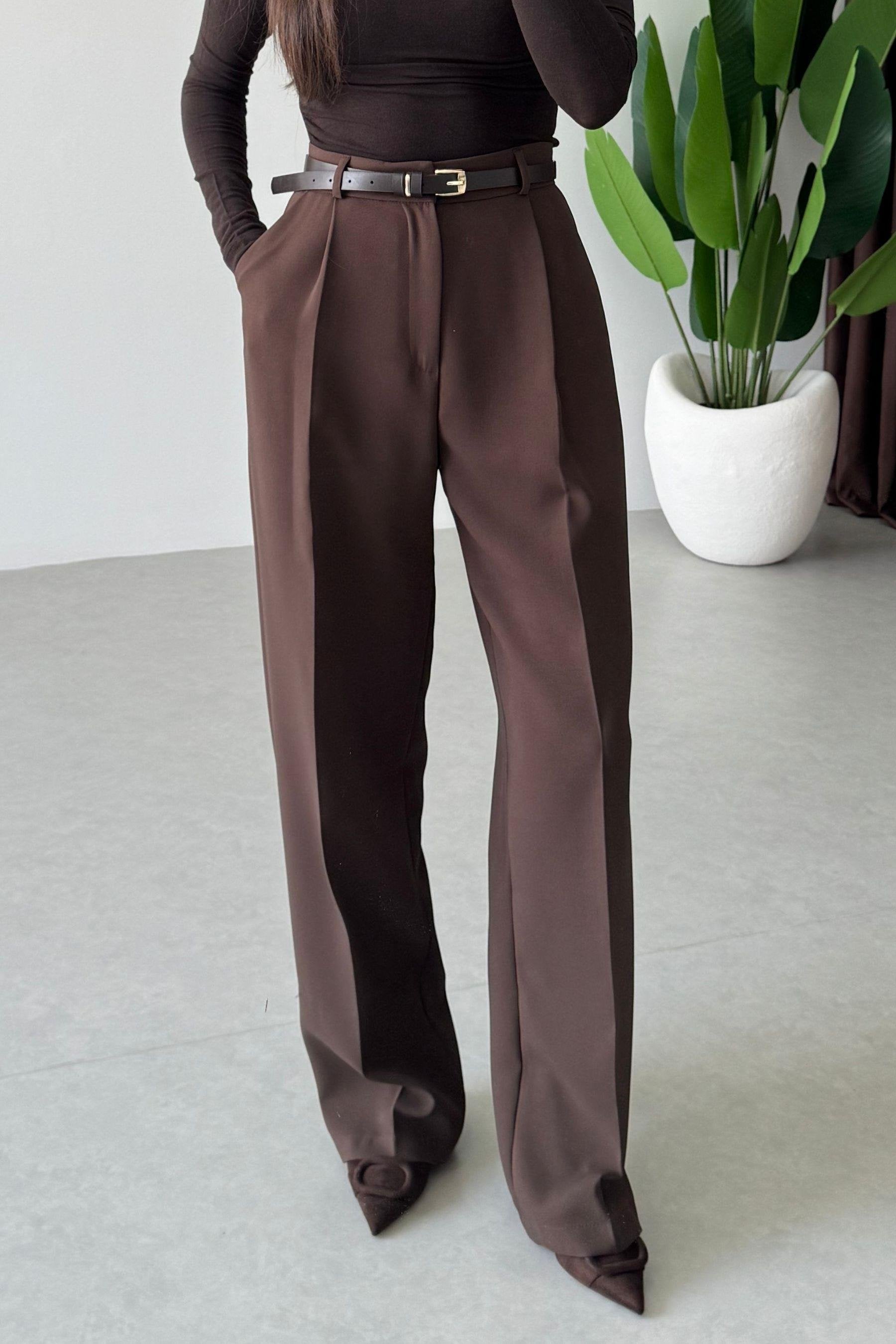 Pantalon fluide premium - Marron