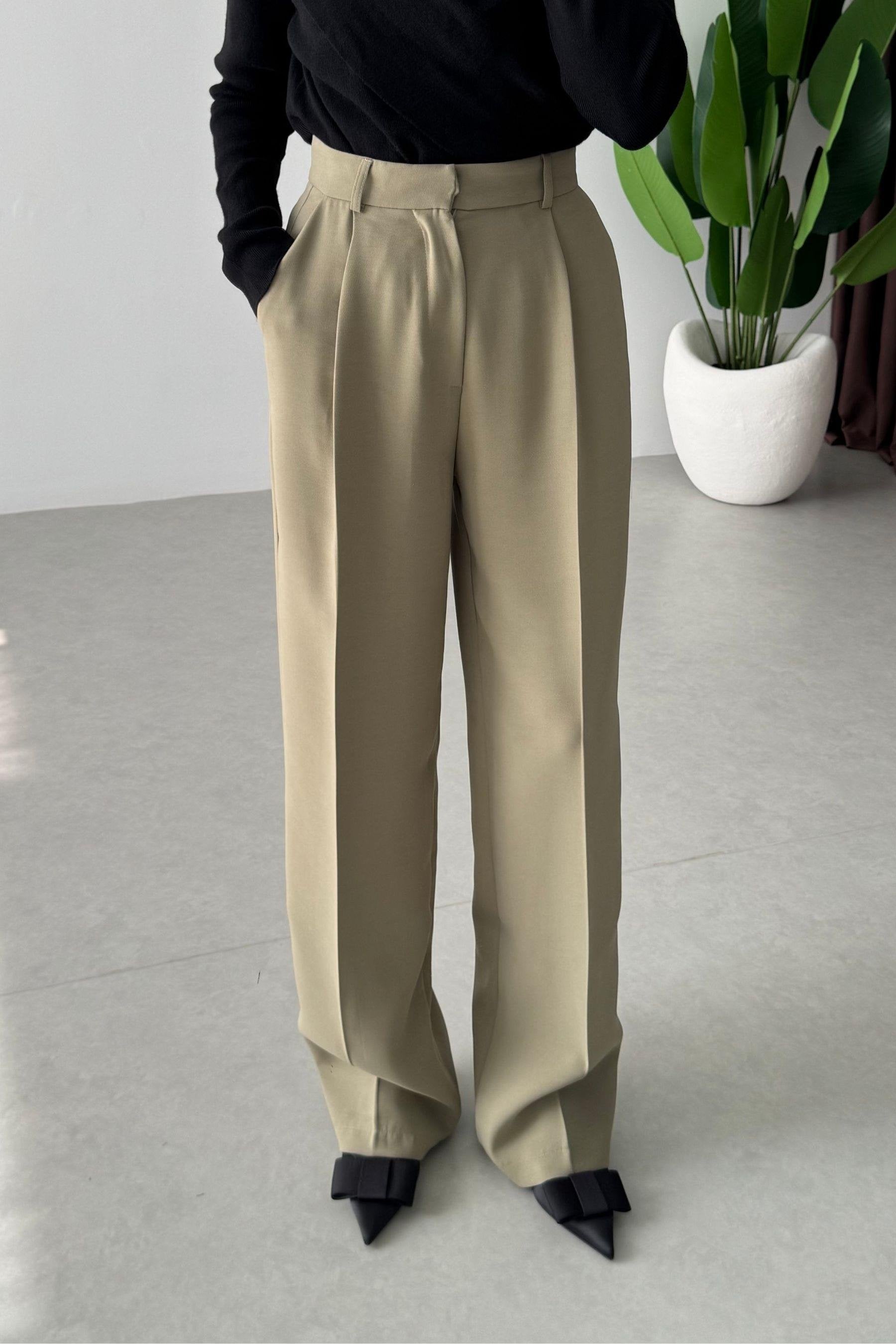 Pantalon fluide premium -Taupe