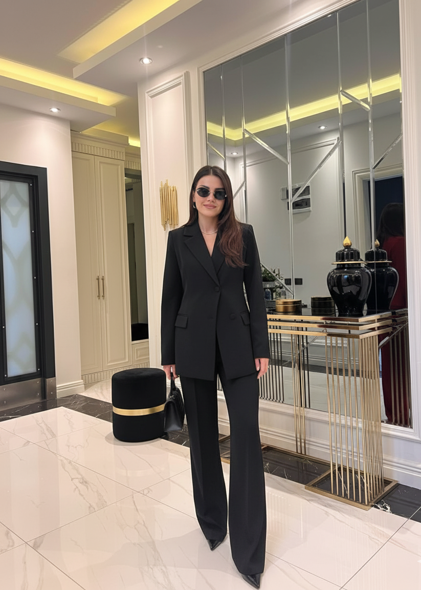 Ensemble Blazer & Palazzo - Noir