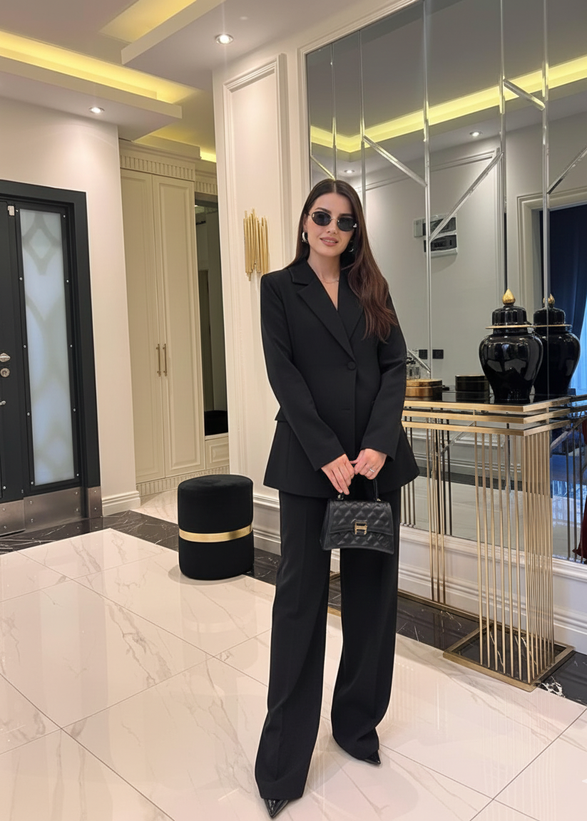 Ensemble Blazer & Palazzo - Noir