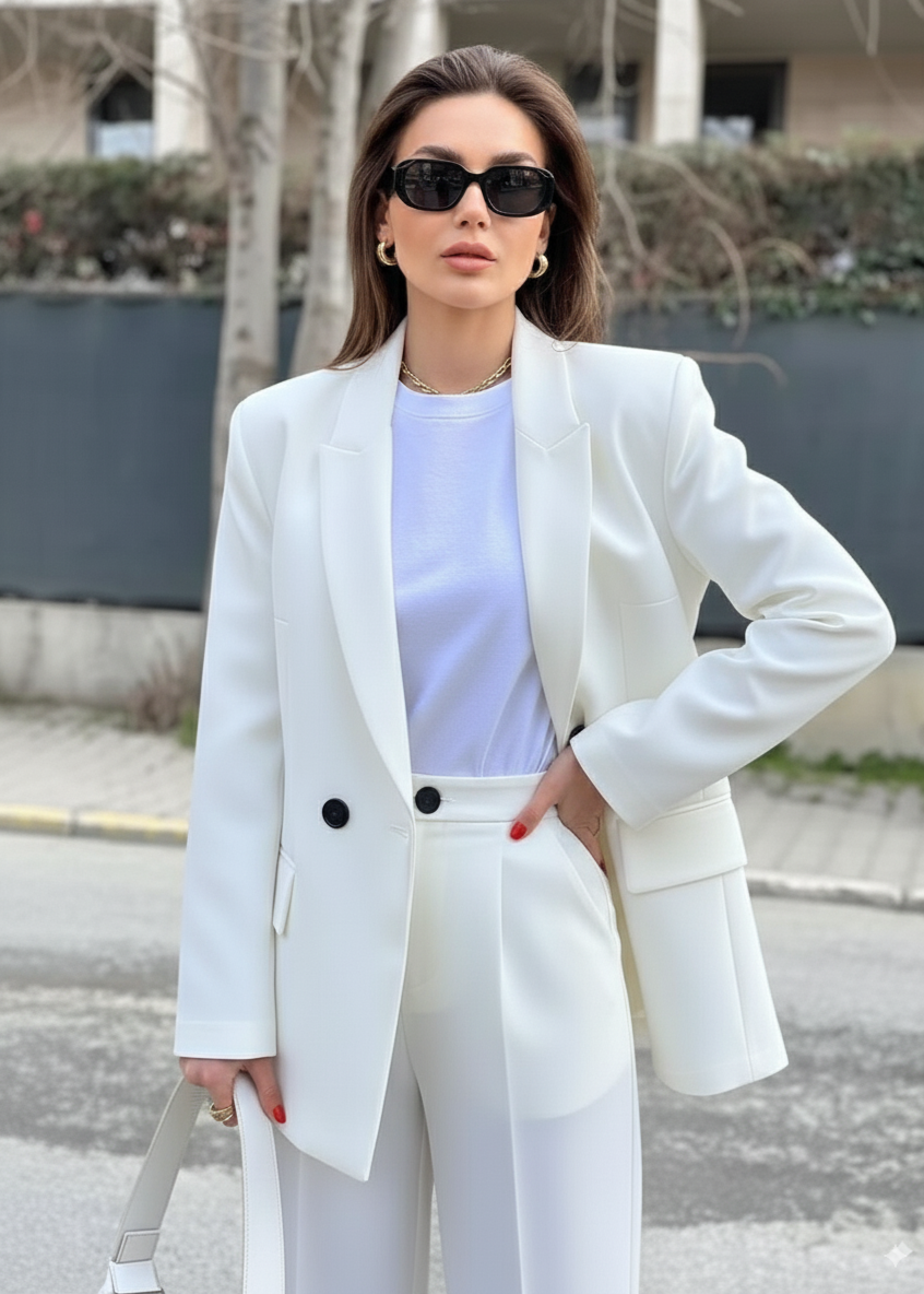 ensemble tailleur blanc sublime