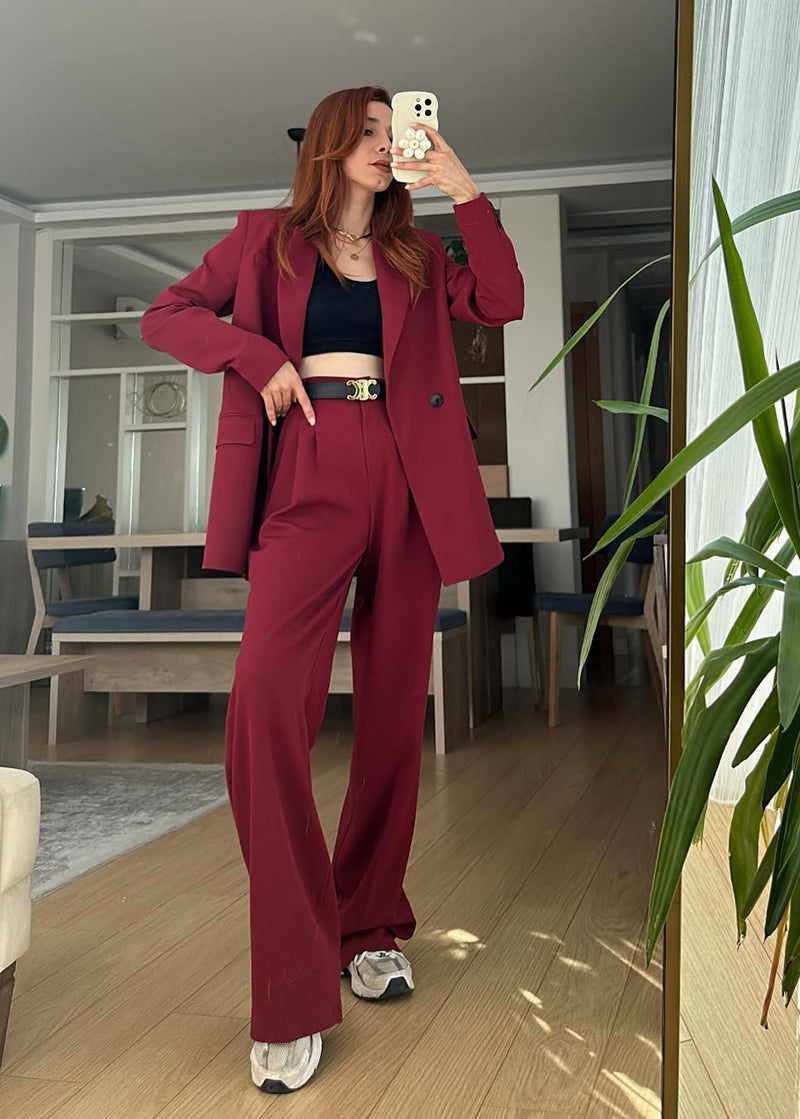 Ensemble tailleur bordeaux