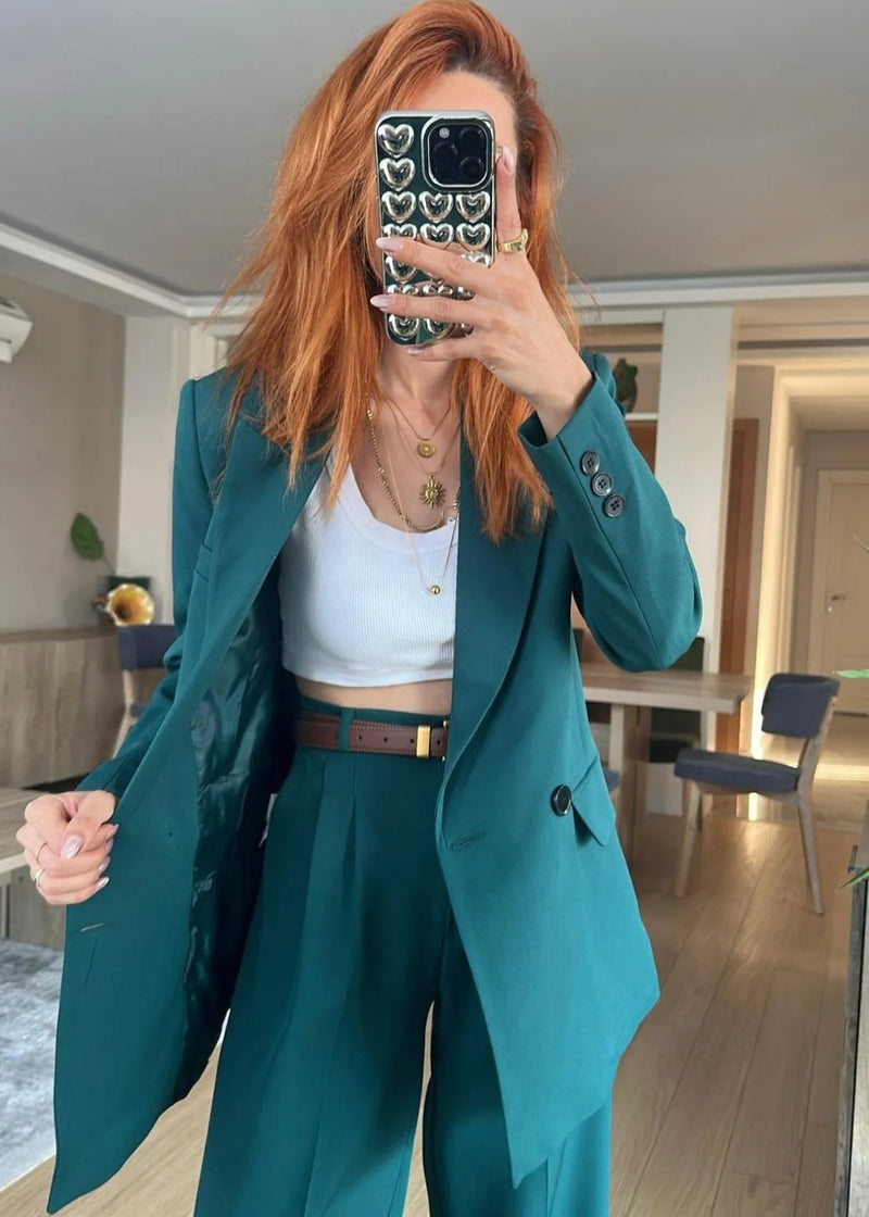 Ensemble tailleur vert foncé