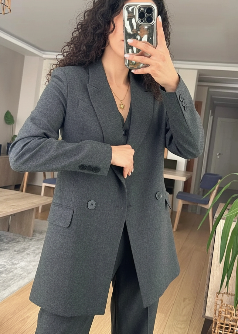 Ensemble tailleur 3 pièces - Gris ardoise