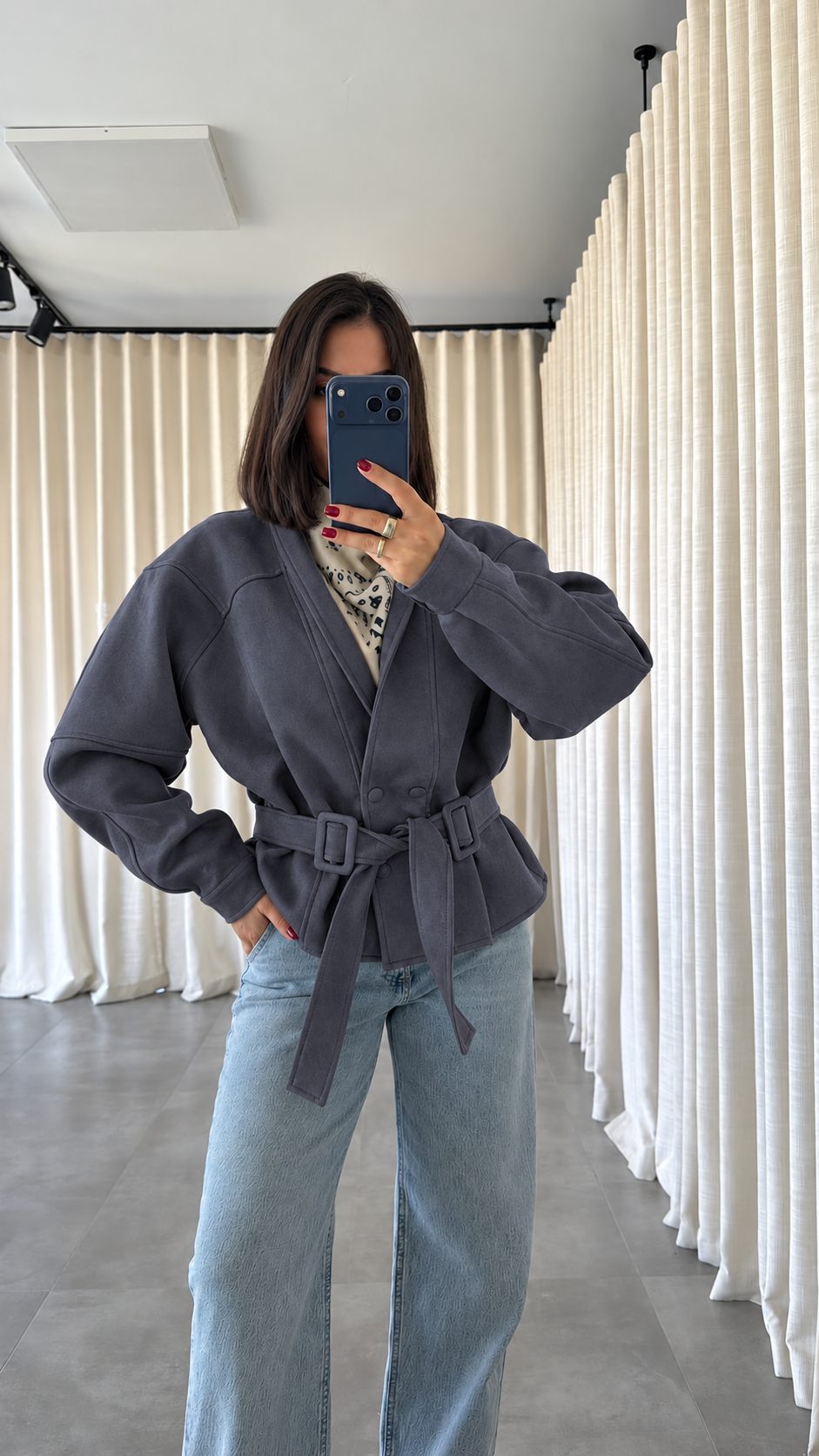 Veste Ceinturée Freya — Gris foncé
