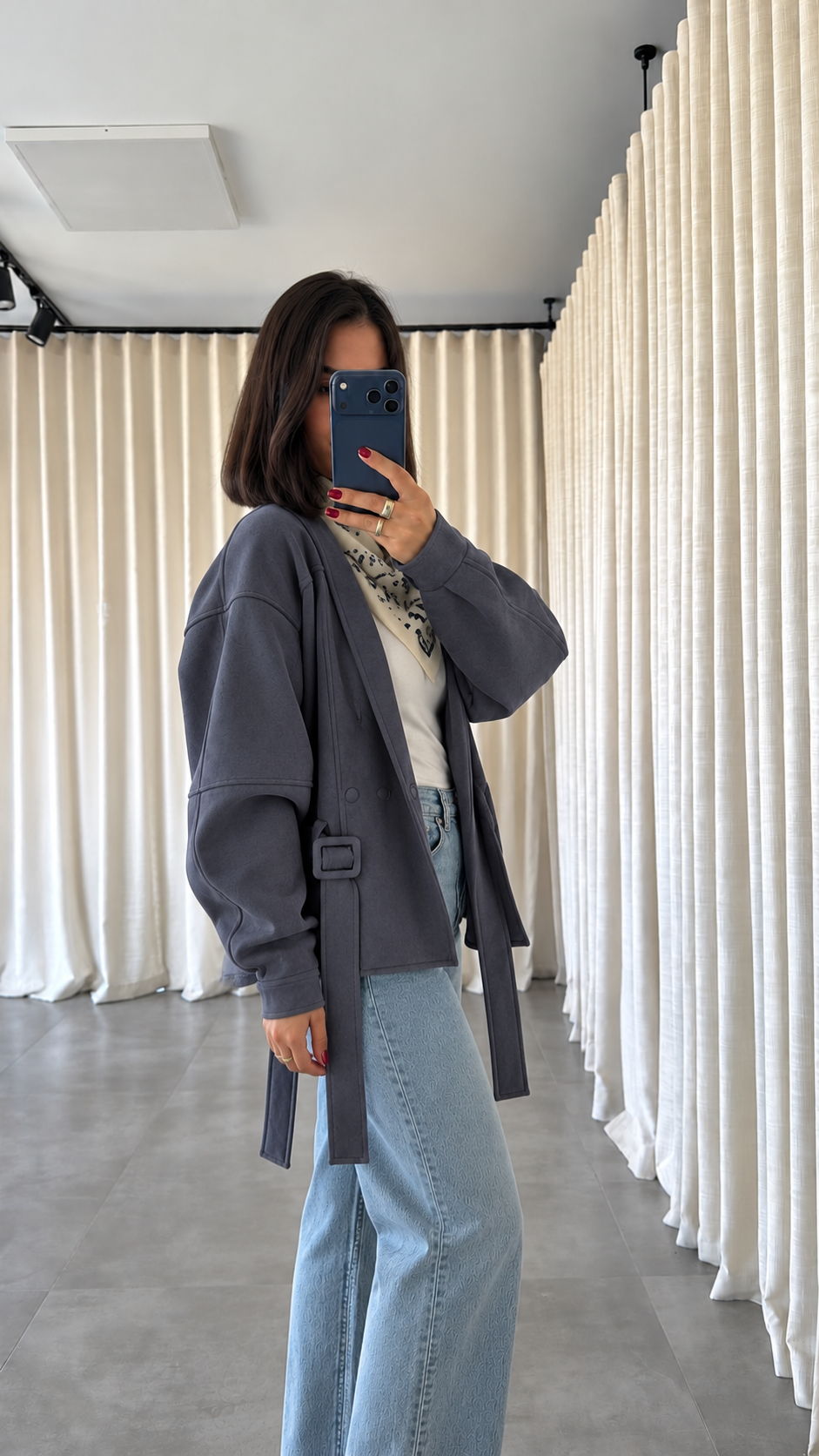 Veste Ceinturée Freya — Gris foncé