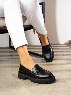 Mocassin en cuir véritable