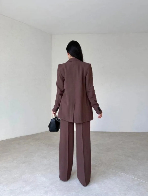 Ensemble Tailleur marron / veste et pantalon