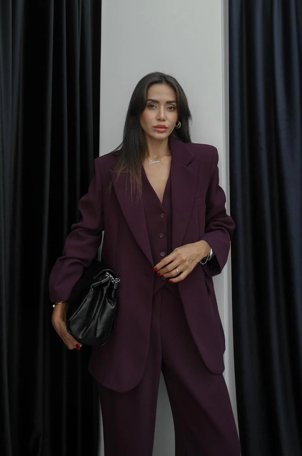 Costume trois pièces - Mauve foncé