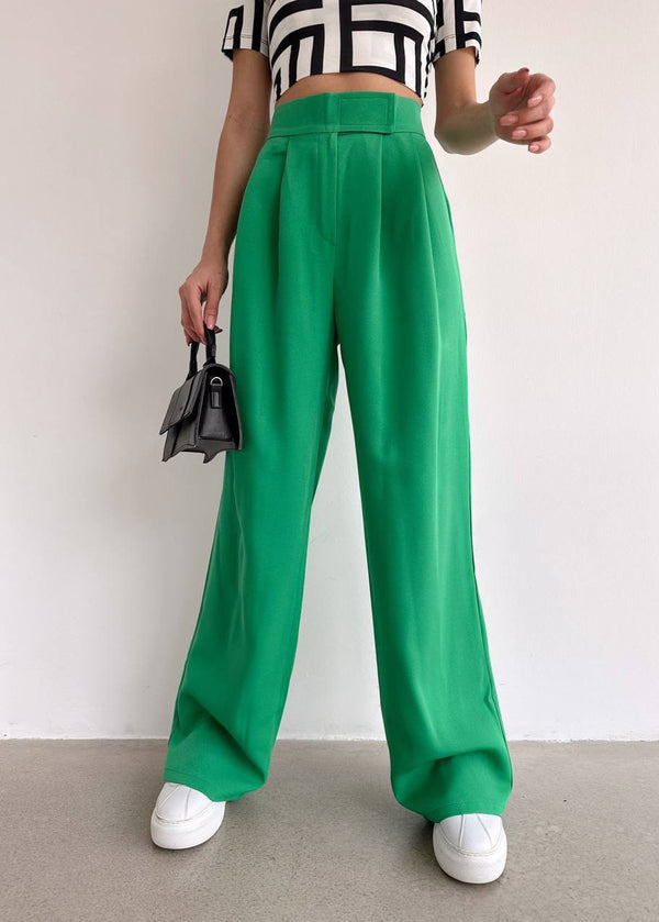 Pantalon Palazzo avec Scratch – Vert