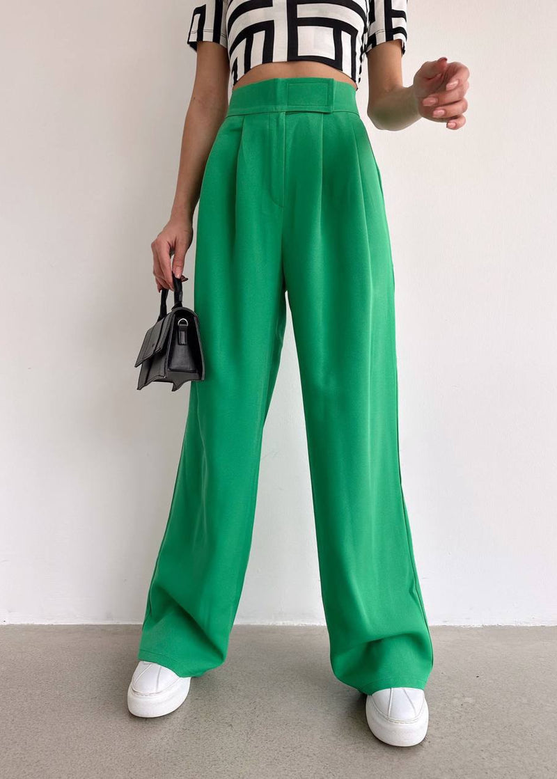 Pantalon Palazzo avec Scratch – Vert