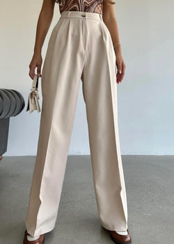 Pantalon Palazzo taille haute - Créme