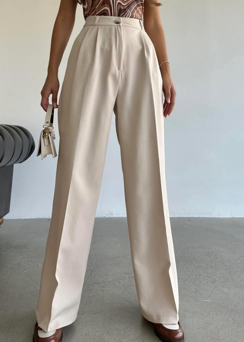 Pantalon Palazzo taille haute - Créme